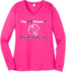 Sport-Tek Ladies L/S PosiCharge Competitor V-Neck Tee, Neon Pink
